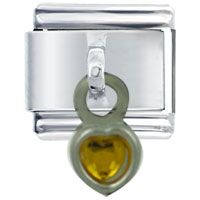 Italian Charms - dangle november heart italian charm Image.
