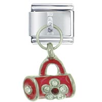 Rhinestone Handbag Red Italian Charm