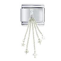 Italian Charms - chain star heart cross dangle italian charm Image.