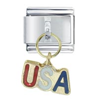 Italian Charms - usa dangle logo italian charm Image.