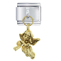 Italian Charms - golden musical angel italian charm Image.