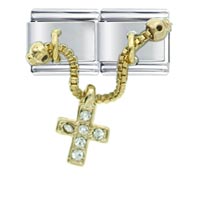 Italian Charms - dangle cross chain italian charm Image.