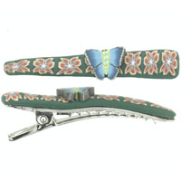 Kids Jewelry - butterfly tropical flower fimo hair clip Image.