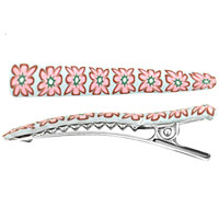 Kids Jewelry - pink flower fimo hair clip Image.