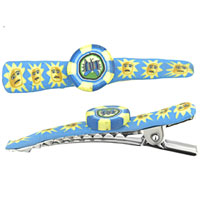 Kids Jewelry - butterfly and sun fimo round hair clip Image.
