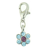 Sterling Silver Jewelry - peridot color flower clasp charm Image.