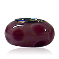 European Beads - deep red dots circling murano glass european beads Image.