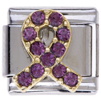 Italian Charms - february amethyst color birthstone fish italian charm bracelets Image.