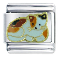 Italian Charms - calico cat italian charm Image.