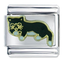 Italian Charms - lounging cat italian charm Image.