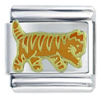 Italian Charms - striped tabby cat italian charm Image.