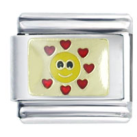 Italian Charms - happy heart face italian charm Image.