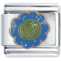Italian Charms - swirl flower italian charm Image.