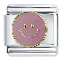 Italian Charms - pink happy face italian charm Image.