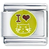 Italian Charms - i heart cat italian charm Image.