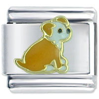 Italian Charms - baby puppy dog italian charm Image.