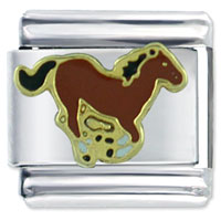 Italian Charms - thoroughbred race horse italian charm Image.