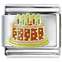 Italian Charms - red birthday cake italian charm Image.