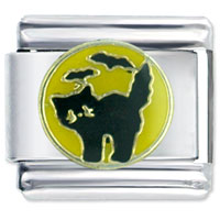 Italian Charms - halloween cat italian charm Image.
