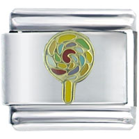 Italian Charms - rainbow lollipop italian charm Image.