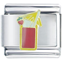 Italian Charms - beach strawberry cocktail drink italian charm Image.