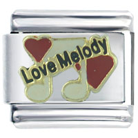 Italian Charms - love melody heart italian charm Image.