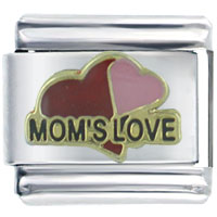 Italian Charms - moms love heart italian charm Image.