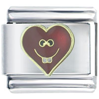 Italian Charms - bucktooth heart italian charm Image.