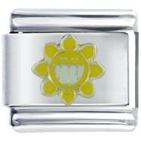 Italian Charms - happy sun flower smiling italian charm Image.