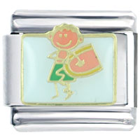 Italian Charms - beach sufer boy italian charm Image.