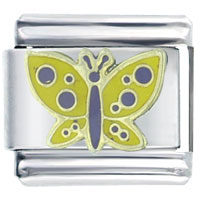 Italian Charms - yellow butterfly italian charm Image.