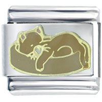 Italian Charms - sleepy cat italian charm Image.