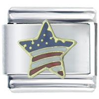 IE0496_PG: usa flag star italian charm Image.