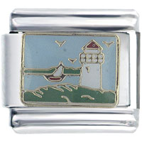 Italian Charms - lighthouse daytime italian charm Image.