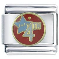 Italian Charms - july ruby color fourth italian charm Image.