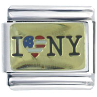 Italian Charms - i patriotic heart ny new york italian charm Image.