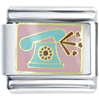 Italian Charms - telephone heart italian charm Image.