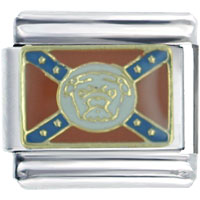 Italian Charms - confederate bull dog flag italian charm Image.