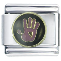 Italian Charms - pink hand italian charm Image.