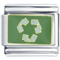Italian Charms - recycle symbol italian charm Image.