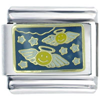 Italian Charms - happy face angels italian charm Image.