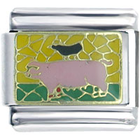 Italian Charms - pig and crow italian charm Image.