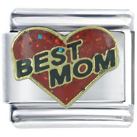 Italian Charms - best mom red heart italian charm Image.