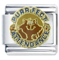 Italian Charms - attendance cat italian charm Image.