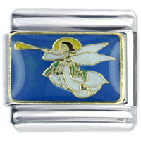 Italian Charms - angel with trumpet italian charm Image.
