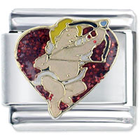 Italian Charms - cupid heart fairy italian charm Image.