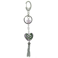 Murano Glass Jewelry - pink murano glass heart keychain Image.
