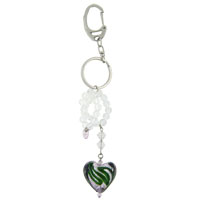 Murano Glass Jewelry - murano glass pink heart keychain Image.