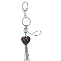Murano Glass Jewelry - murano glass purple heart keychain Image.