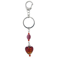 Murano Glass Jewelry - murano glass red bead keychain Image.